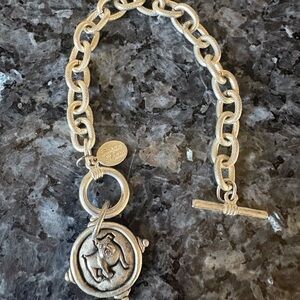 Stylish Silver Chain Bracelet with Unique Pendant